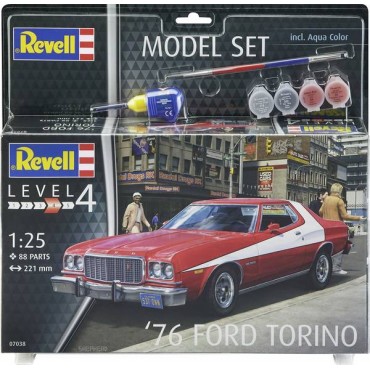 KIT PARA MONTAR REVELL 67038 MODEL SET FORD TORINO 1976 1/25 COMPLETO COM TINTAS COLA E PINCEL REV 67038